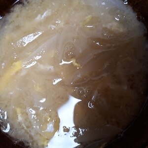 新キャベツ＆玉葱のかき玉味噌汁